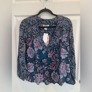 BOG/ Band of The Free Josie Sapphire Blue Floral Medium NWT
